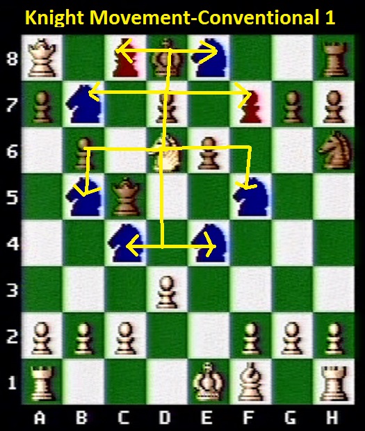 Knight move and capture range