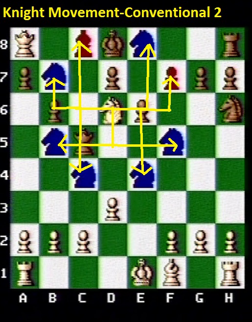 Knight move and capture range